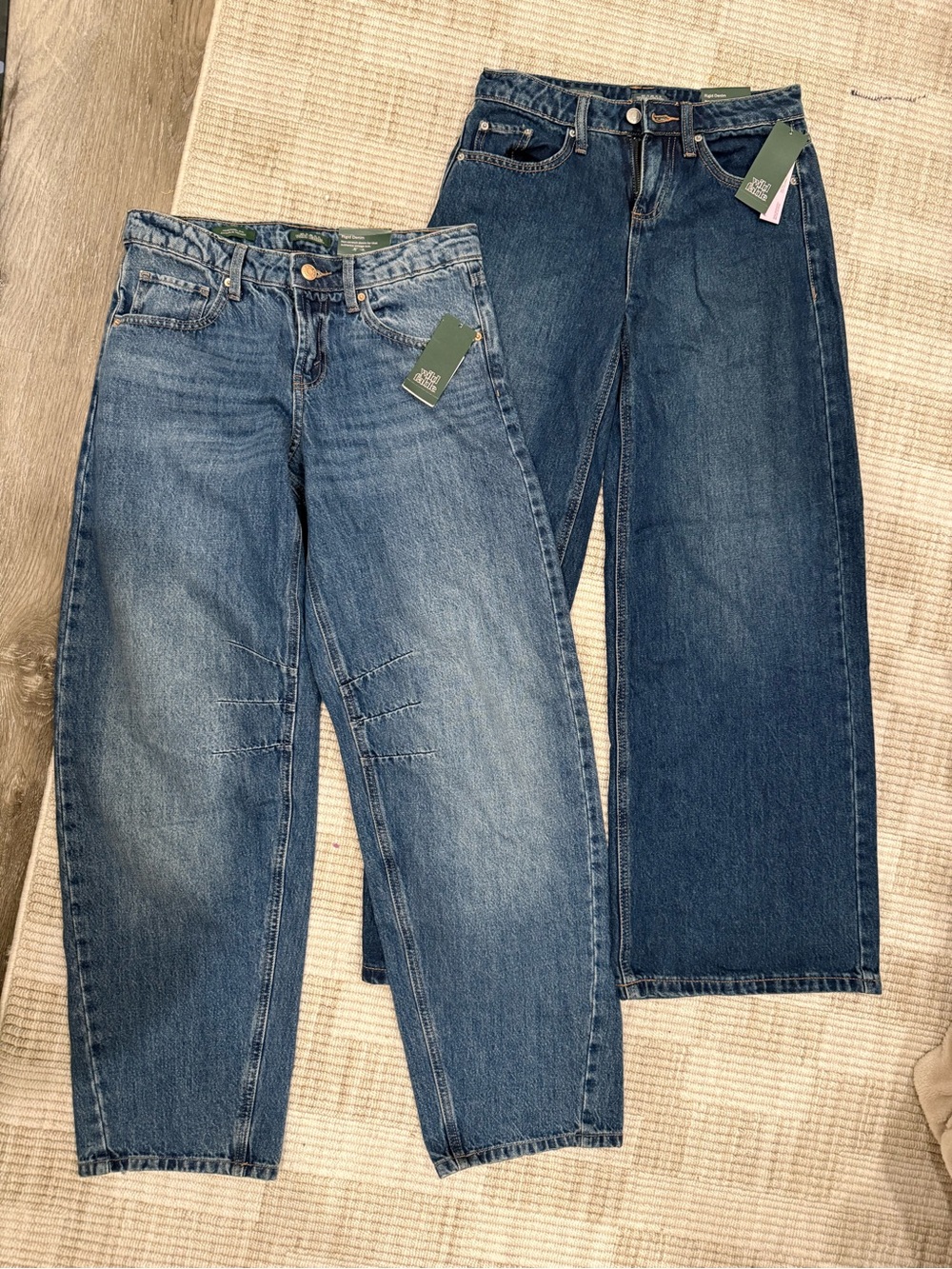 wild fable Denim Bundle Women's Two-Tone Blue Wide Leg & Barrel Jean